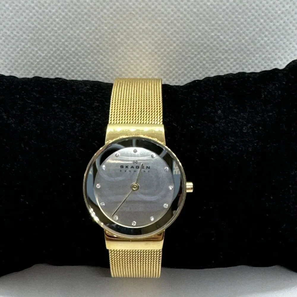 Skagen Freja 358SGGD Women's Gold Stainless Steel Analog Dial Wrist Watch JNA567